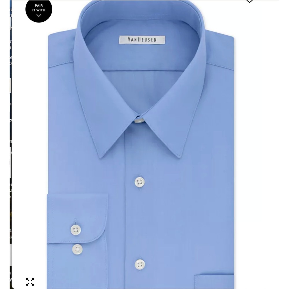 Van Heusen Wrinkle-Free Dress Shirt (BIG FIT, 22 x 34/35) – NWT, Bright Blue Sky